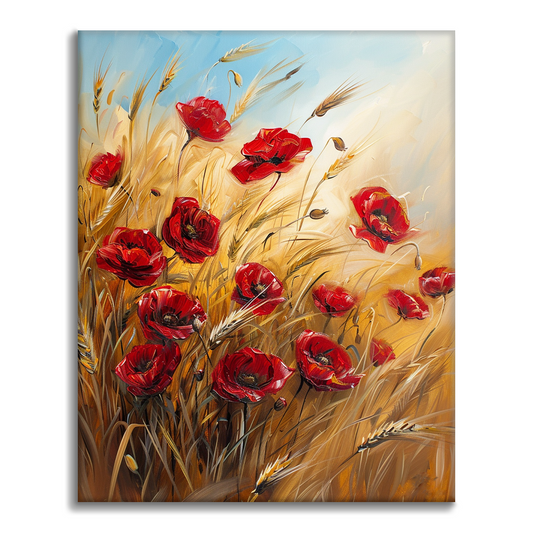 Wheat Field and Flowers - Paint by Numbers