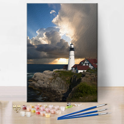 Lone Lighthouse - Paint by Numbers