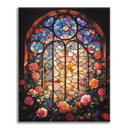 Flowery Window - Paint by Numbers