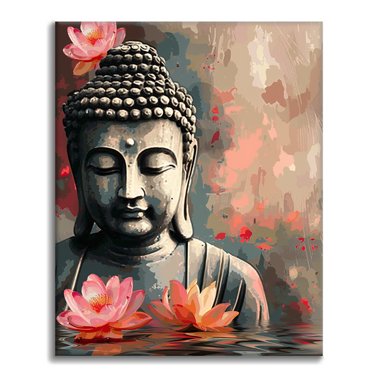 Buddha with flower - Paint by Numbers