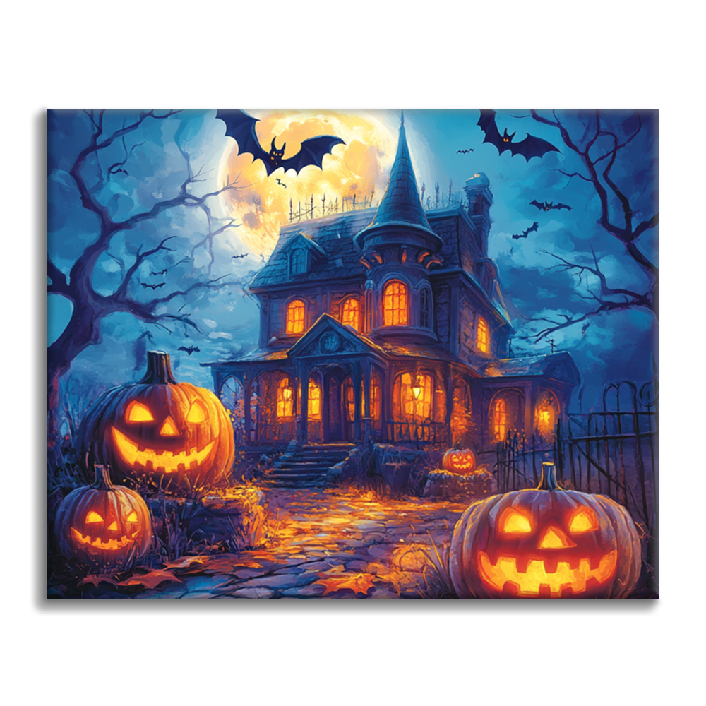 The Pumpkin Haunted House - Paint by Numbers