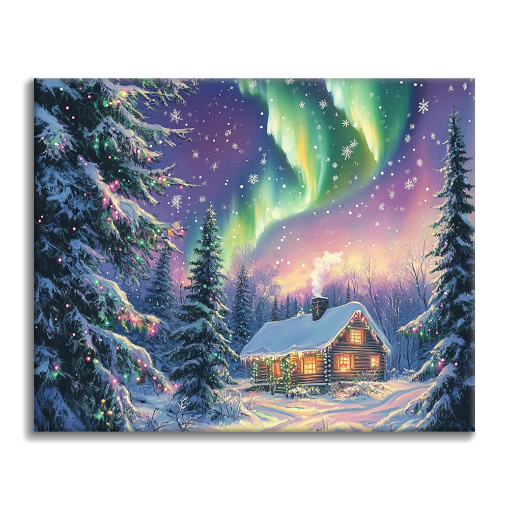 Christmas and Aurora - Paint by Numbers