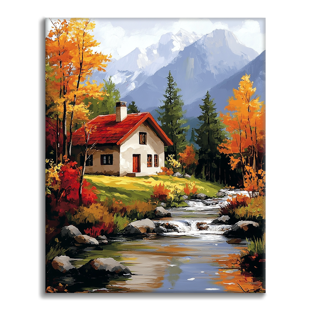 Rural Tranquility with Autumn Hues - Paint by Numbers