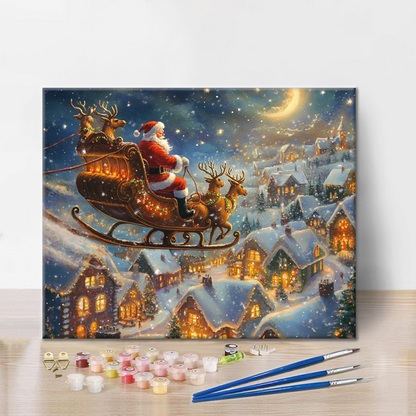 Santa Claus and Sleigh - Paint by Numbers