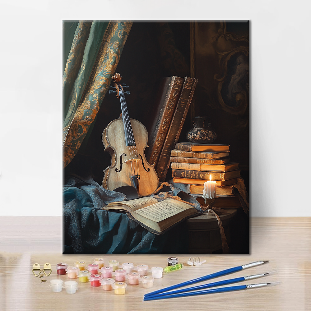 Book and Violin - Paint by Numbers