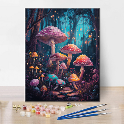 Enchanted Mushroom Grove - Paint by Numbers