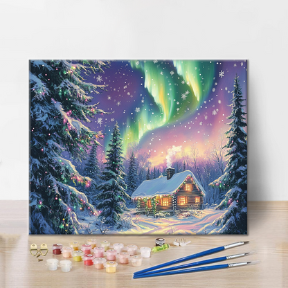 Christmas and Aurora - Paint by Numbers