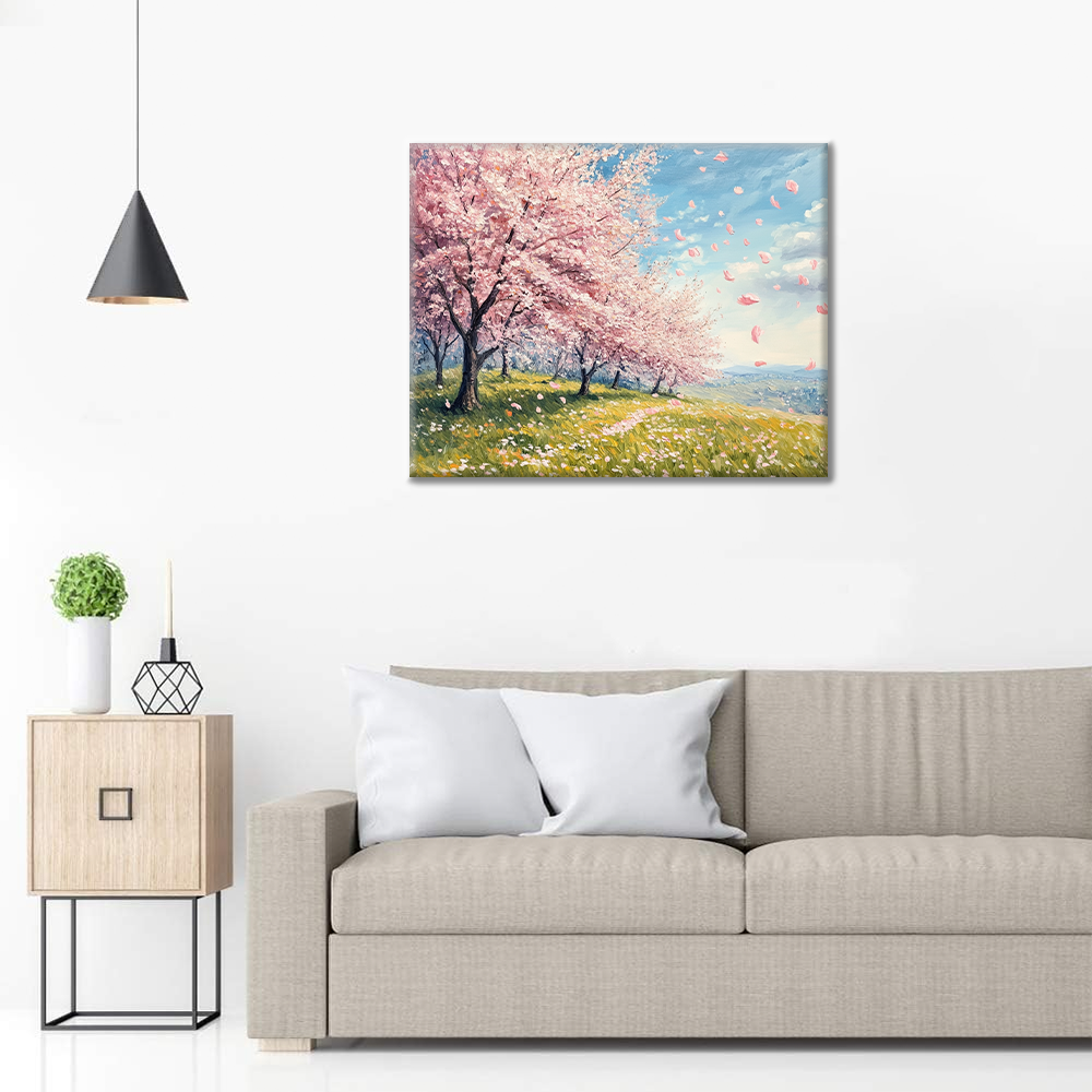 Cherry Blossom Fields - Paint by Numbers