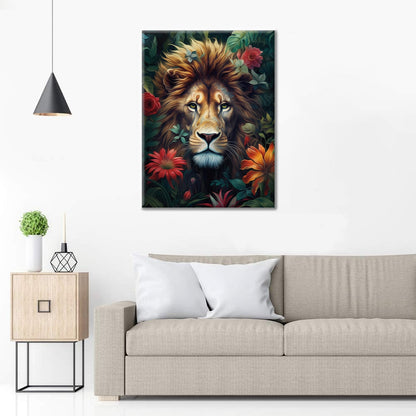 Foliage And Fury Lion - Paint by Numbers