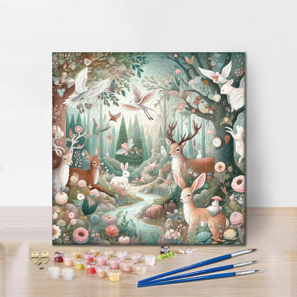 Different magical forest christmas - Paint by Numbers